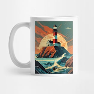 Coastal Beacon at Sunset with lighthouse Mug